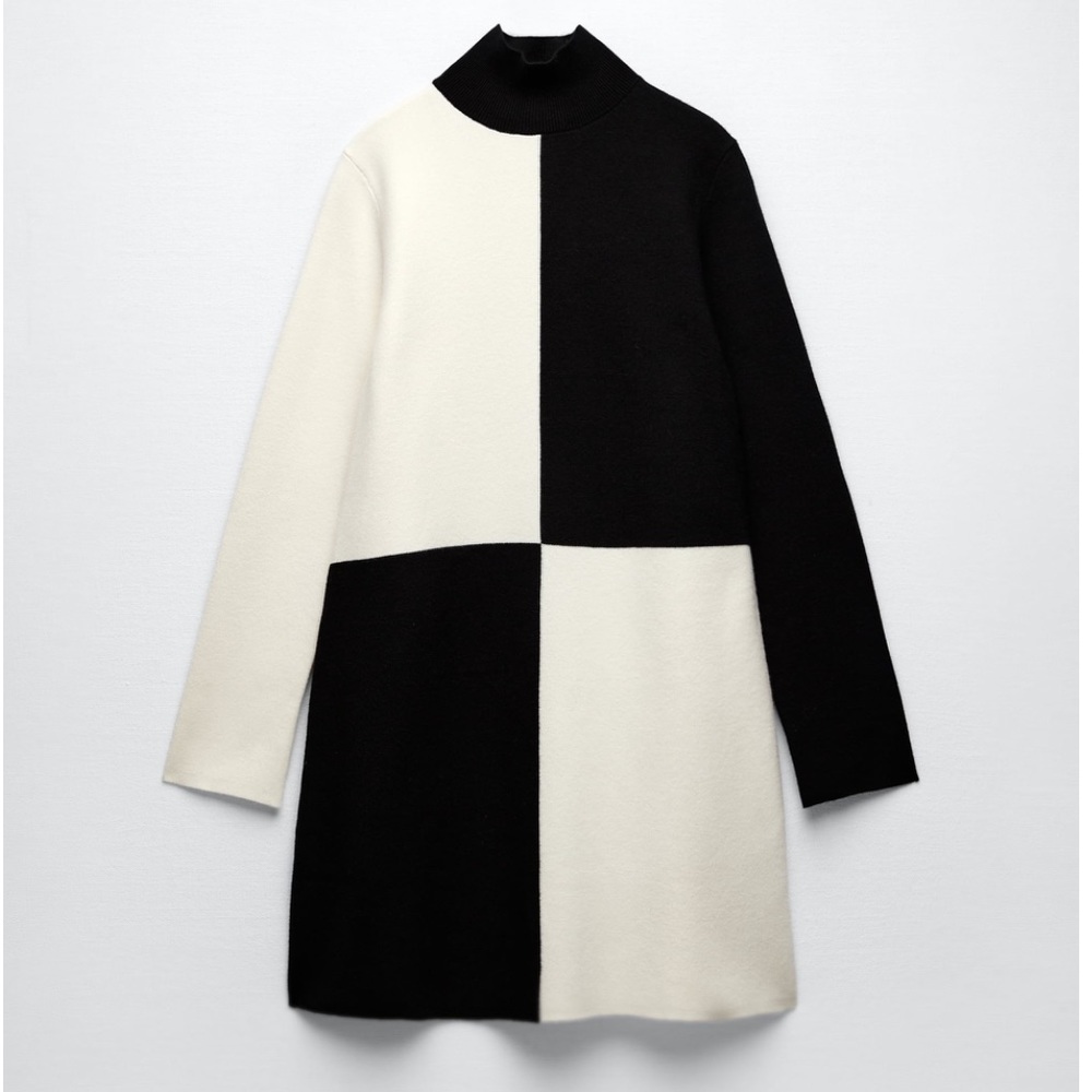 Chic Black and White Women's Dress - Picture 3 of 10